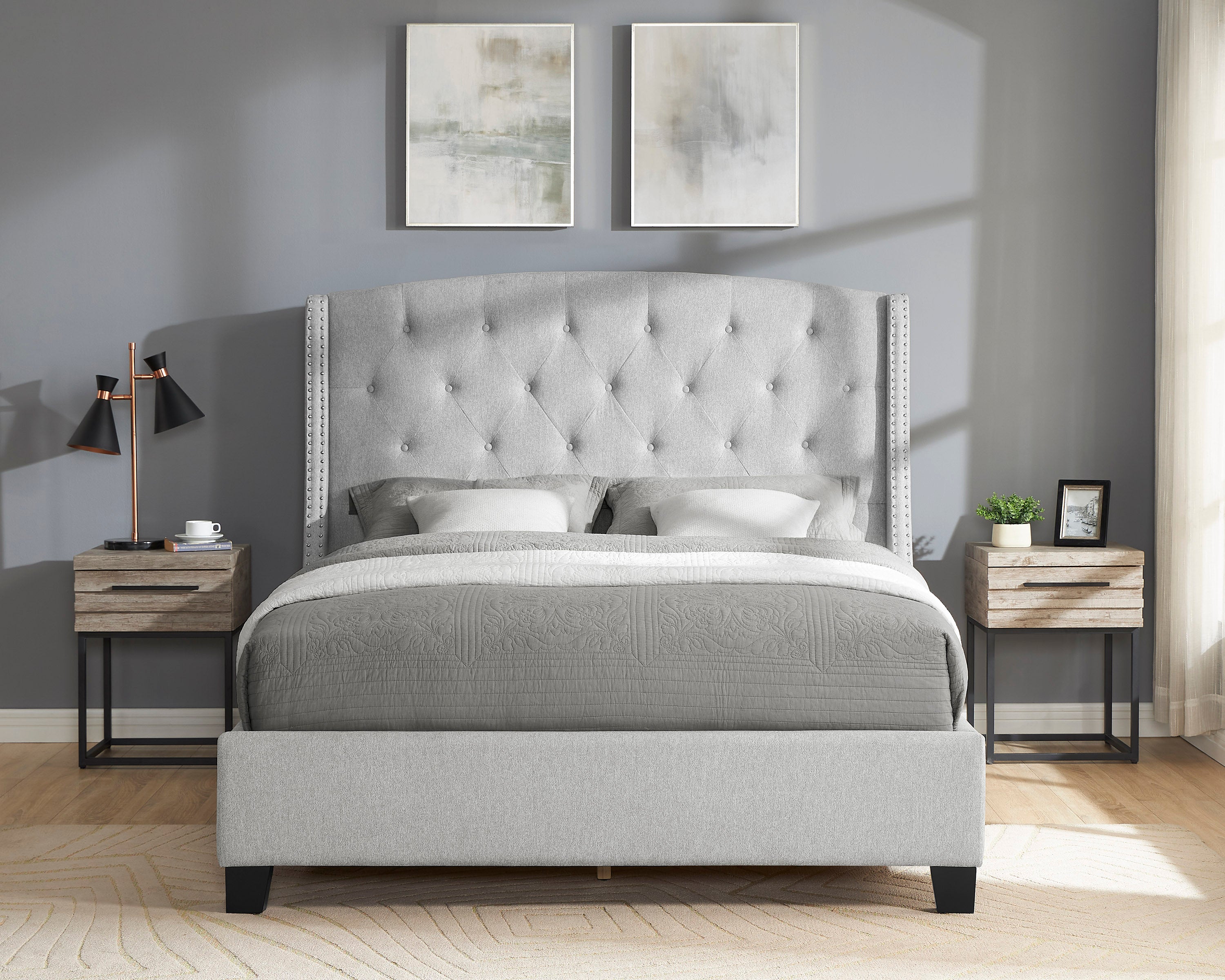 EVA QUEEN HEADBOARD/FOOTBOARD-DOVE
